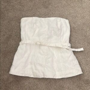 Abercrombie & Fitch White Strapless Tank Top